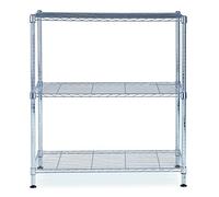 Alba MOBI - Scaffale con Ripiani, in Filo Metallico Cromato, Cromato, 3 mensole M