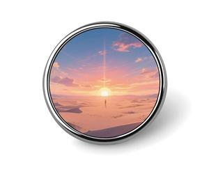 Alba nel deserto Spille circolari Spilla da bavero Spilla a forma di cuore Tramonto Regali per donne e uomini Souvenir