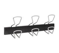 Alba PMPRO3M - Appendiabiti da parete in plastica con 3 ganci in filo metallico, colore: Nero/Metallo grigio