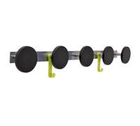 ALBA - PMS5 - Appendiabiti da muro - 5 posti - 77 x 9 cm - nero-acciaio - Alba - 89989 - Conf. da 1 Pz. - PMS5