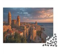 Alba Puzzle 1000Pcs Città costiera siciliana del XIII secolo Decorazione Per La Casa. Rilassamento E Intelligence Per Adulti E Bambini Da 14 Anni 1000pcs (75x50cm)
