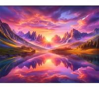 Alba sul lago di montagna - Puzzle 200 Pezzi - puzzle Fai da te 35x25 cm,Intrattenimento Creativo - Puzzles Per Adulti E Tutta La Famiglie