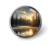 Alba sul lago distintivo rotondo carino smalto spilla spilla spilla personalizzata abbigliamento decorazione unisex porta badge cappelli borse camicie Decor
