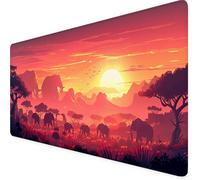 Alba Tappetino Mouse xxl 800 x 300 mm, Esteso Tappetino Mouse Rosso Con Base in Gomma Naturale Antiscivolo, Bordi Cuciti Tappeto Scrivania Migliora Precisione e Velocità, Accessori Scrivania l1-24H