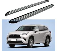 AlbaEUC Pedane Laterale Sottoporta in Alluminio E Plastica ABS per Toyota all New Highlander XU70 2021-2022 - Stile Sportivo Antiscivolo Elevata capacità di carico Materiale di Montaggio Incluso