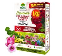 Albagarden - Concime Per Gerani E Piante Fiorite - 1 KG - Fertilizzante Per Abbondanti Fioriture In Vaso E Piena Terra x 1 kg