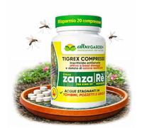 Albagarden Larvicida Zanzare Tigrex, 20 Compresse Insetticida Antilarvale, Zanzara Tigre e Comune, Tombini Pozzetti e Acque Stagnanti, Azione Residuale 4 Settimane