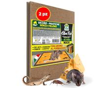 Albagarden - Trappola Per Topi Super Adesiva Professionale con Esca e con Aroma al Formaggio - Tavoletta con Colla Per Topi - Cattura Roditori, Talpe, Rettili, Ratti (2 Pz)
