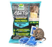 Albagarden - Veleno per Topi Potente - Topicida in Pasta per Topi Utilizzabile con Trappola E Ultrasuoni - per Ratti di Ogni Dimensione - 15 Bustine X 150 gr