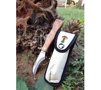 Coltello Funghi con Spazzola Coltello per Raccolta Funghi Porcini cardoncelli Tartufo con Lama in Acciaio Inox con Custodia