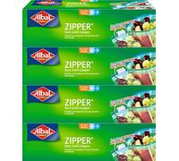 Albal 12 Sacchi MultiUsag, Cursore Zipper, Eretico, Confezione da 4 Scatole, 1 L