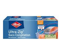 Albal - 20 sacchetti per congelatore con cerniera ultra zip - modello piccolo 1 l - cerniera - resistente - contiene risorse riciclate