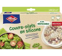 Albal - Copripiano in silicone, set M/L x 2, riutilizzabili e durevoli, uso in lavastoviglie, congelatore, forno a microonde, 15 cm e 20 cm