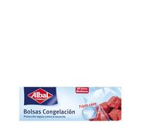 Albal Sacchetti congelamento 3 litri, realizzati con materiali riciclati al 70%, a triplo strato, resistenti, riutilizzabili, riciclabili, 40 sacchetti medi
