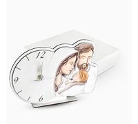 Albalù Bomboniera Sacra Famiglia Orologio in Legno Con Scatola in Omaggio mis 14x11 cm Bomboniera Battesimo Comunione Cresima e Matrimonio