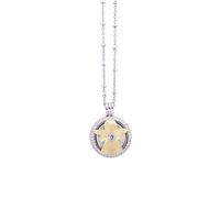 Albalù Collana Chiama Angeli Ottone e Zirconi a Sfera Tema Angelo Con Catenella Argentata Inalterabile con Scatola Regalo Inclusa Per Donne in Dolce Attesa, Gravidanza, Portafortuna (oro)
