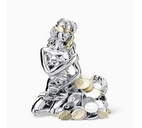 Albalù Dea Bendata Portafortuna in Resina Argentata su Soldi color Oro e Argento Misura 7x8,5 cm Idea Regalo, soprammobile Portafortuna, scatola Regalo in Omaggio