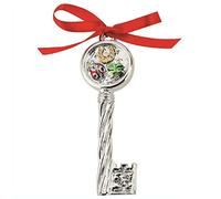 Albalù Italia Chiave Porta Fortuna in Resina Argentata 10 cm Con Fiocchetto Rosso e Scatola Regalo Inclusi Made in Italy ideale come Regalo