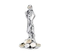 Albalù Italia Dea Bendata Portafortuna in Piedi Statua Resina Argento con soldi Color Oro e Argento Misura 8,5x16 cm Idea Regalo, soprammobile Portafortuna, scatola regalo in omaggio, Made in Italy.