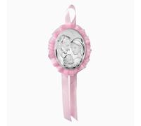 Albalù Italia Sopraculla Sacra Famiglia in Tessuto con Placca Sacra e Carillon Musicale Misure 10x12cm Circa Made in Italy