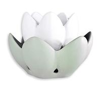 Albalù Profuma Ambienti Ninfea Tiffany in Ceramica - Diffusore di Oli Essenziali e Aromi, Brucia Essenze Lampada Profumata con Candela Tea Light + Profumo Vaniglia + Gift Box Inclusi