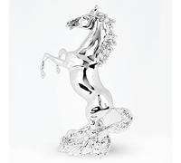 Albalù Statua Cavallo Rampante in Resina Argentata