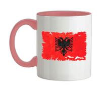 Albania Bandiera Grunge - Tazza IN Ceramica - Albanese Repubblica Tirana - Lek