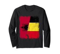Albania Belgio Half Flag Maglia Albanese Belga Maglia a Manica