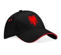 Albania Eagle - Berretto da baseball unisex per tifosi di calcio, cappello albanese da uomo e donna, nero/rosso, Taglia unica