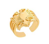 Albania Eagle Ring Oro Argento Colore Double Headed Eagle Finger Ring Jewelry Ornamento Etnico Gioielli per Feste di Compleanno