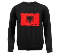 Albania Grunge Bandiera - Adulti Felpa/Maglione - Albanese Repubblica Tirana -