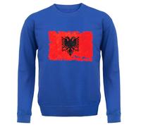 Albania Grunge Bandiera - Adulti Felpa/Maglione - Albanese Repubblica Tirana -
