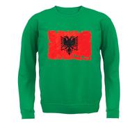 Albania Grunge Bandiera - Adulti Felpa/Maglione - Albanese Repubblica Tirana -