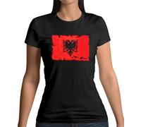Albania Grunge Bandiera - Donna T-Shirt - Albanese Bandiere Repubblica Tirana -