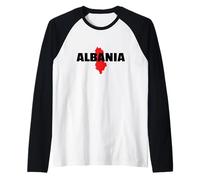 Albania Mappa Albanese Maglia con Maniche Raglan