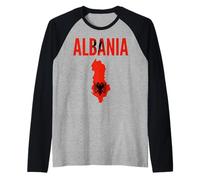 Albania, Mappa, e, Bandiera, Orgoglio Nazionale, identità Maglia con Maniche Raglan