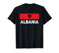 Albania Red & Black Flag Albanian Eagle Maglietta