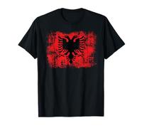 Albanian Flag Retro Proud Albanian Patriot Albania Maglietta