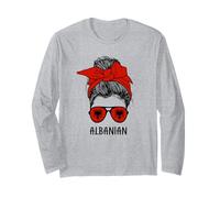 Albanian Girl Albanian Heritage Albania Flag Maglia a Manica