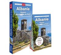 Albanie, Kosovo, Macédoine du Nord: Guide + Atlas + Carte laminée 1/300 000