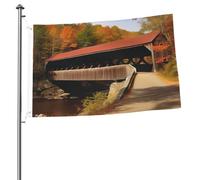 Albany - Bandiere con ponte coperto per esterni, 6 x 0,9 m, bandiera stagionale da giardino con occhielli, bandiera per esterni per decorazioni per la casa, sfondo fotografico
