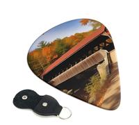Albany - Confezione da 6 plettri per chitarra con ponte coperto, con porta plettri in pelle, portachiavi, custodia per plettri, arte astratta, per chitarra acustica elettrica, ukulele, 0,46 mm