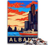 Albany dal fiume Hudson, puzzle da 1000 pezzi per adolescenti e adulti, sfida difficile antistress, rafforza l'amore tra coppie (38x52cm)