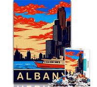 Albany dal fiume Hudson, puzzle da 1000 pezzi per adulti, regalo, giocattolo educativo intellettuale decomprimente, fantastici regali e giocattoli, 38x26cm