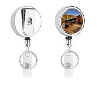 Albany - Porta badge a ponte coperto con bobina retrattile, clip in acciaio inox, resistente, per lavoro, infermieri, insegnanti e sicurezza
