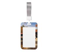 Albany - Porta badge con ponte coperto, con cordino staccabile, in plastica rigida, impermeabile, porta badge da lavoro, per insegnanti, infermiere, dottori, ufficio