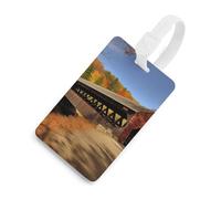 Albany - Targhette per bagagli con ponte coperto, porta carte per valigie, con scudo per la privacy, borsa da viaggio, targhetta identificativa, per uomini e donne, zaino, stile bianco