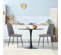 ALBATROS BONO - Set di 2 sedie da cucina in stile retrò, ergonomiche e imbottite, rivestimento in velluto e gambe in metallo, comode e facili da pulire, sala da pranzo, soggiorno