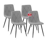 Albatros Dora - Sedia da pranzo con rivestimento in tessuto, set da 4 pezzi, colore grigio, elegante design vintage, portata con 110 kg, sedia imbottita, moderna da cucina, sala da pranzo o tavolo da