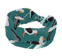 Albatros - Fascia per capelli da donna, ampia, antiscivolo, elastica, per yoga, allenamento, morbida bandana